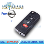 Nissan Livina,Tiida 3 Button Flip Remote Key Shell